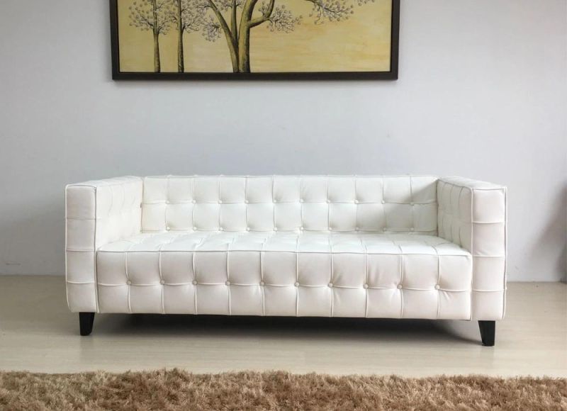 Wholesale Modern Used Wedding Genuine Leather White Chesterfield Sofa