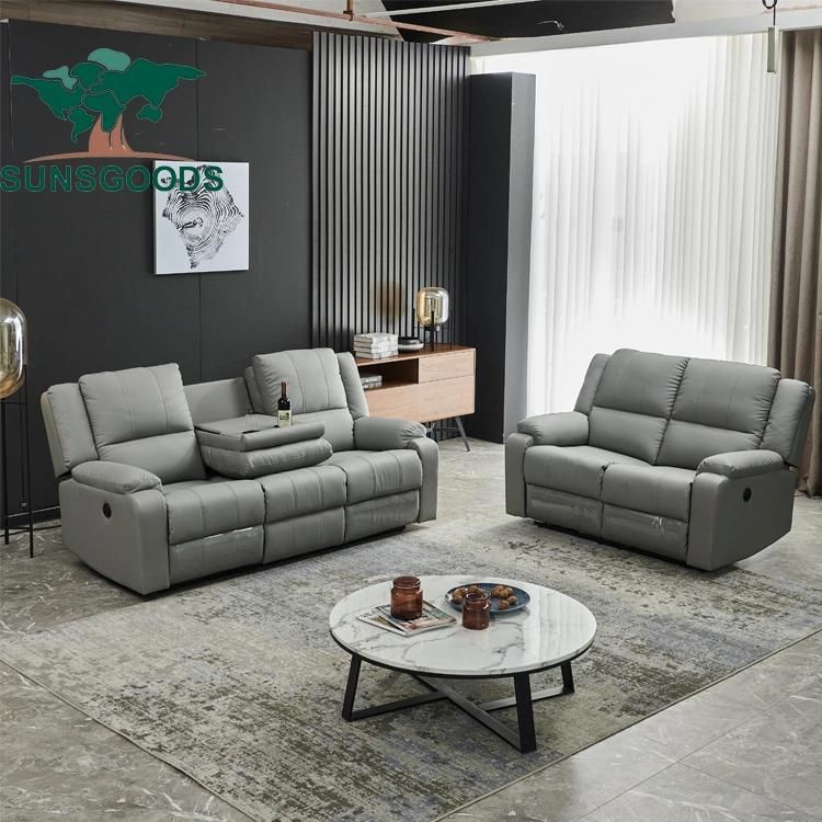Classic Style Sofa Wood Genuine Leather Sofa Home Furniture Living Room Sofa Set