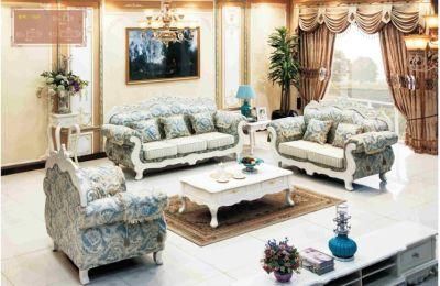 European Living Room Furniture Wooden Fabric Sofa