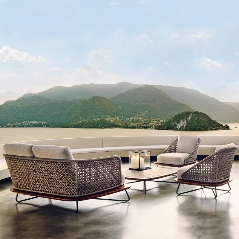 Outdoor Rattan Sofa Villa Hotel Terrace Table and Chair