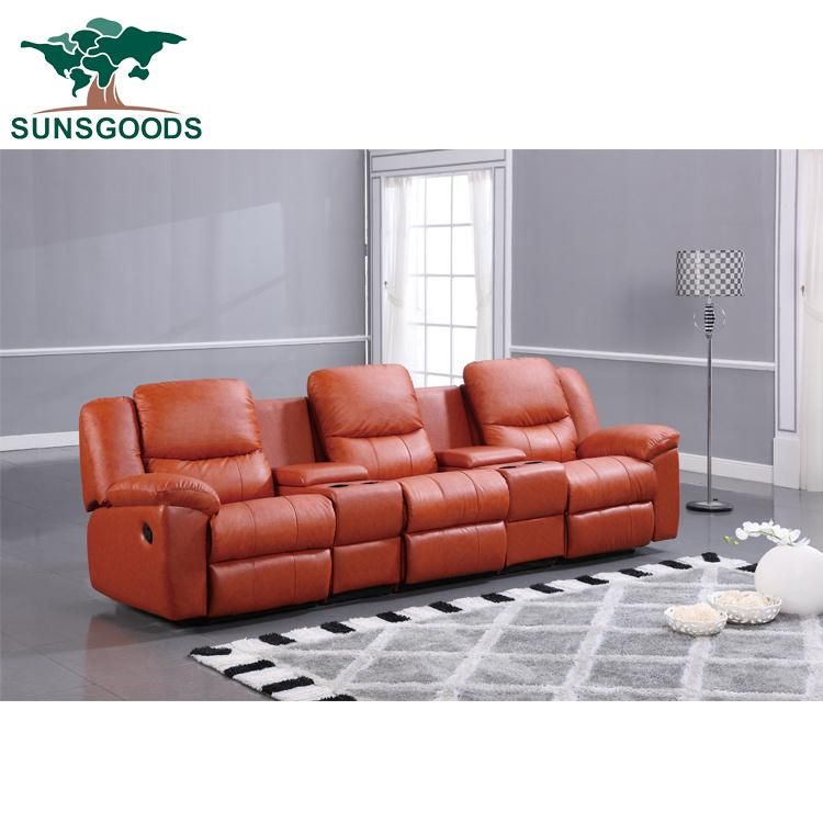 China Manufacturer Home Theater Seating Leather Sofa Set