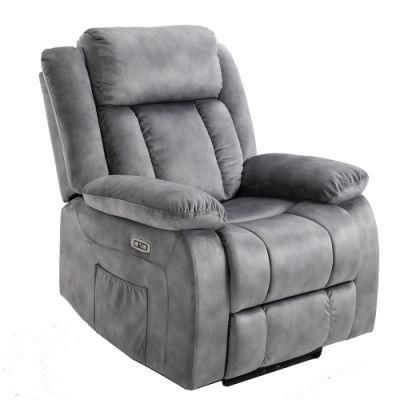 Modern Luxury USB Recliner Chair Adjustable Headrest Leather Sofa Living Room Furniture