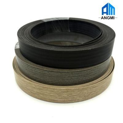 0.45*22mm Wood Grain PVC ABS Edge Banding Amaretto Olmo Tapacanto for MDF