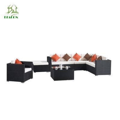 Patio Outdoor Furniture Sets, Wicker Garden Brown Sofa and Chairs for Sale 4 Pieces Rattan Set for Garden