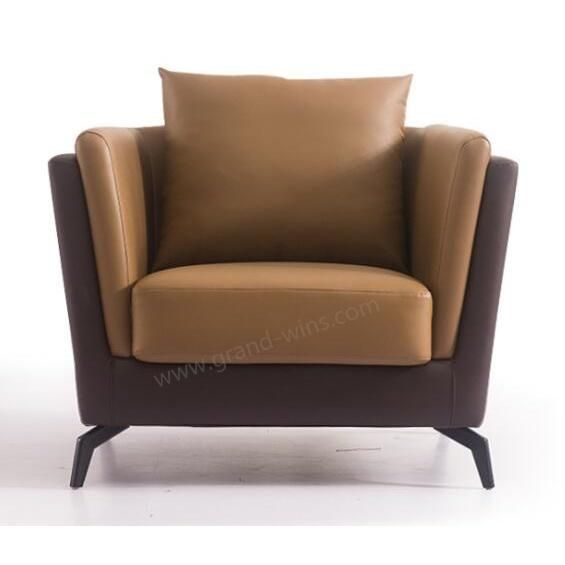 Simple Style Cheap Metal Leg Leather Sofa for Home Hotel