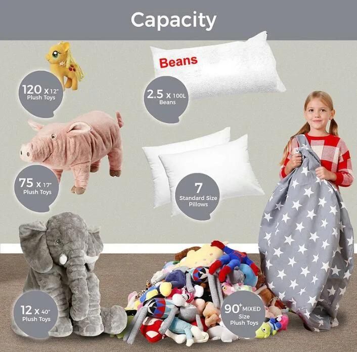 Amazon Hot Popular Plush Toy Storage Bag Sofa Children′s Toy Quilt Comforter Storage