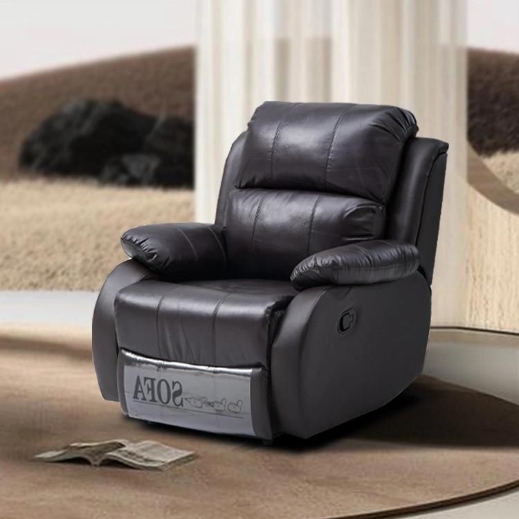 Wired Remote Control Electric Leather Recliner Sofa