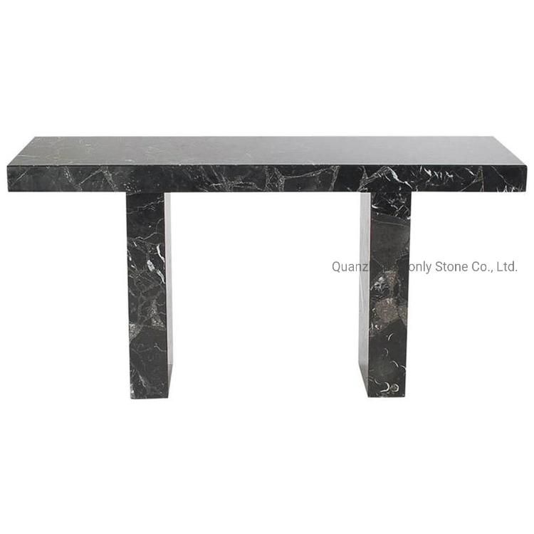 Home Entry Marquina Black Marble Stone Table Tops Long Custom Design Console Table