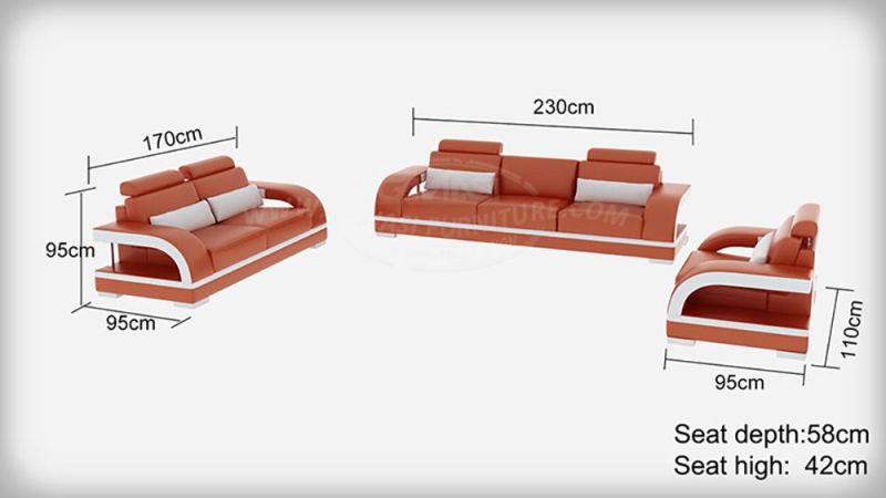 Wholesale Modular Living Furniture Sets Leather Sofa with Tables