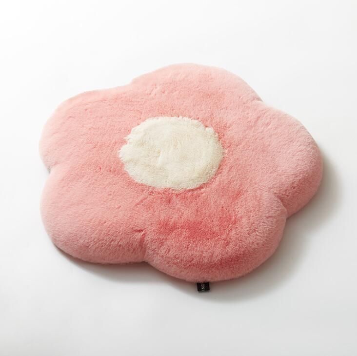 Flower Design Slow Rebound Imitation Rabbit Hair Cushion Autumn and Winter Warm Memory Foam Cushion Plush Hip Cushion