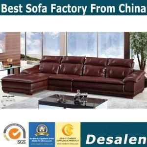 Coffee Color Modern L Shape Genuine Leather Sofa (A32)