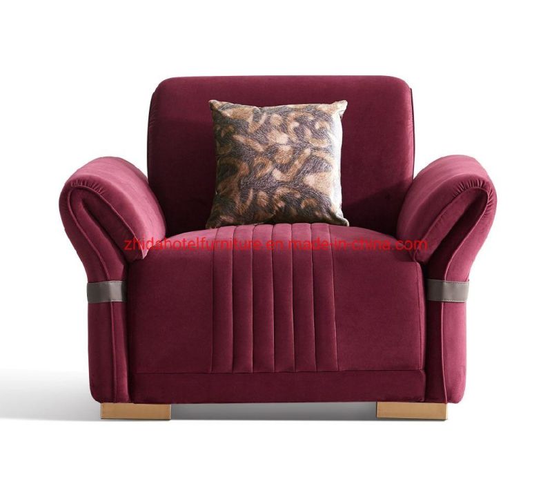 Zhida Hotel Furniture Luxury Lobby Reception Living Room Velvet Sofa