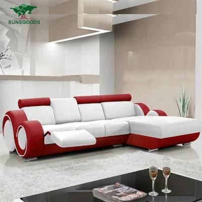New Luxury Genuine Leather L Shape Corner Home Furniture Bedroom Sofa Set