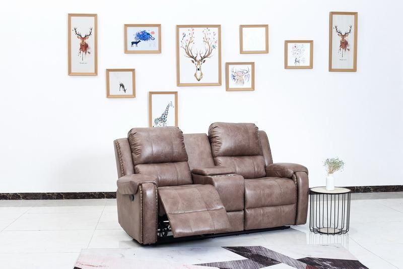 Fabric Reclining Sofa with Nail Arm for Living Room Furniture