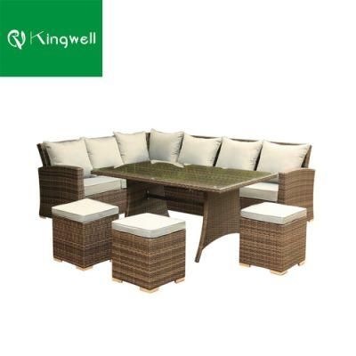 All Weather Outdoor Rattan Sofa Sun Room Garden Terrace Furniture Combination