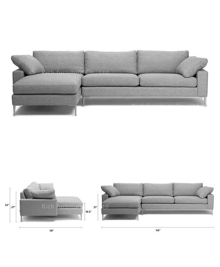 Living Room Furniture Couch Italy Modern Sofa Reclining Sectional Fabric L Shaped Corner Sofa