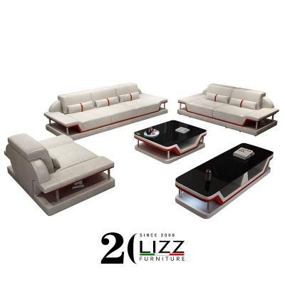 New Modern Leather LED Furniture Leisure Living Room Sofa Sectional