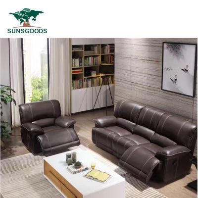 Modern Style Living Room Genuine Leather Couch Recliner Furniture Leather Sofa Set