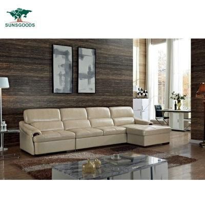 Upholstered Real Leather Corner Couch L Shape Furniture Sofa Set