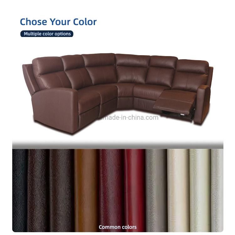 Professional Aduactor Control Modern Luxury Genuine Leather Sofa