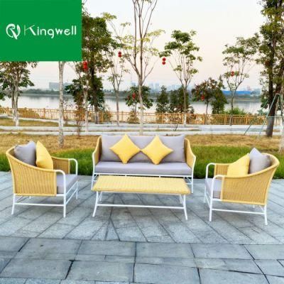 Outdoor Hotel Furniture Round Rattan Sofa Aluminum Patio Sets for Projects