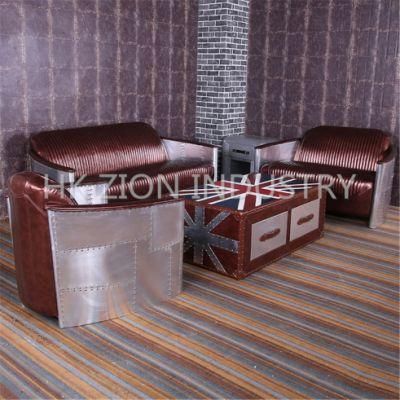 Modern Furniture Sofa Set Furniture Living Room Leisure Sofa Garden Sofas Children Sofa Reception Sofa Brown Silver Leather Sofa