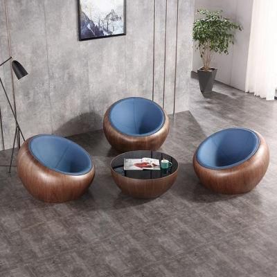 Fashionable Living Room Furniture Set Wooden Table/ Leather Chair Sofa