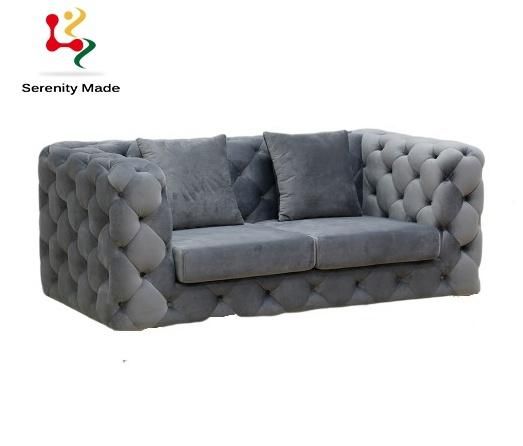 New Style Chesterfield Couch for Hotel Club Living Room Comfortable Tufted Two Seater Sofa