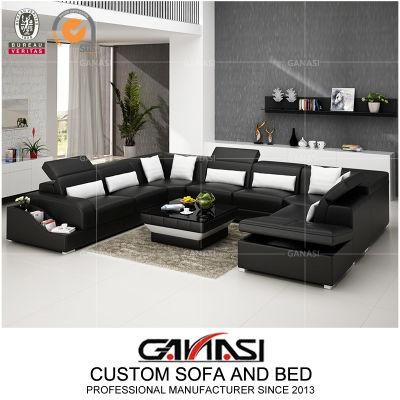 Oversize Black Flip-up Cover Stool Living Room Leather Sofa with Storage