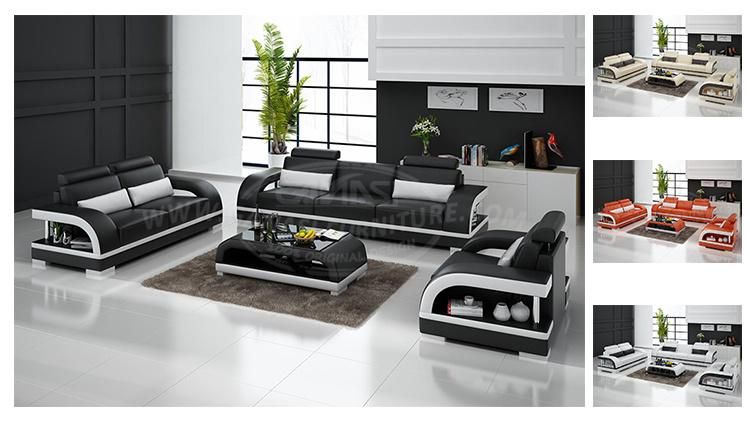 Wholesale Modular Living Furniture Sets Leather Sofa with Tables