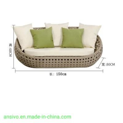 Hotel Furniture Rattan Wicker Garden Outdoor Conversation Sofa