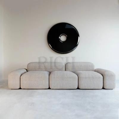 Living Room 3 Seat Lounge Couch Italian Sofa Genuine Leather Minimalist Sofa