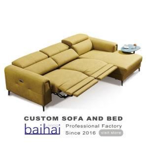 Italian New Collection Fashion Living Room Furniture Fabric Corner Electric Recliner Sofa