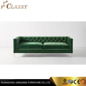 Modern Italian Chesterfield Velvet Sofa with Steel Frame for Living Room Furniture