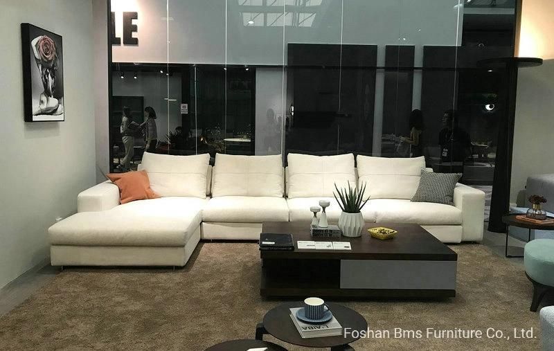 Luxury Modern Contemporary Home Furniture Adjustable Backrest Fabric L Shaped Sectional Corner Sofa