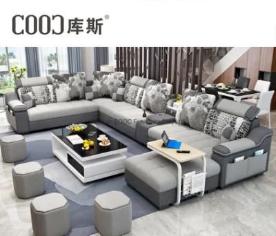 Luxury Furniture L Shaped Corner Sofas Set Fabric Modern Sofa