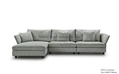 Modern 3 Piece Fabric Sectional Sofa with Chaise