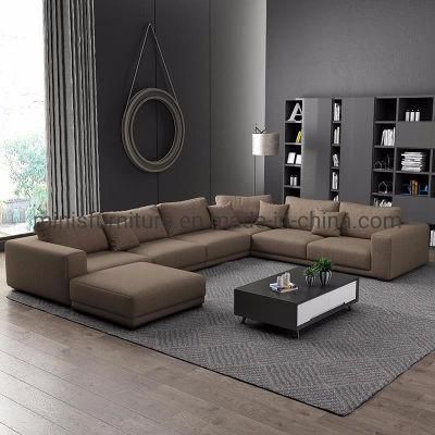 (MN-SF97) Home Living Room Simple U-Shaped Fabric Sofa