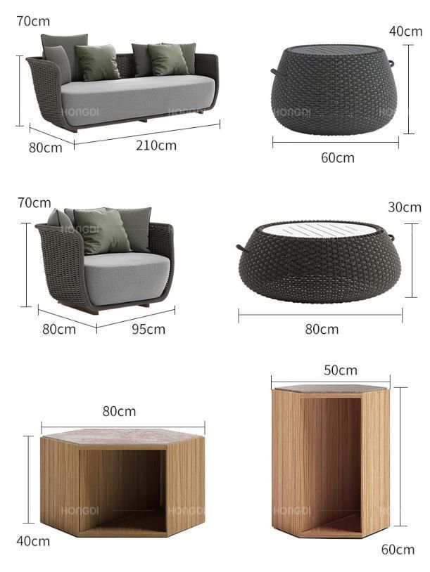 Outdoor Sofa Furniture Villa Garden Table and Chair