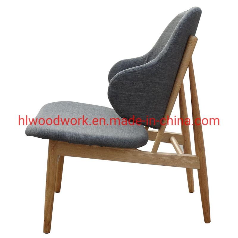 Grey Color Cushion with Naturao Oak Wood Frame Magnate Chair Lounge Sofa Coffee Shope Armchair Living Room Sofa Resteraunt Sofa Leisure Sofa Armchair