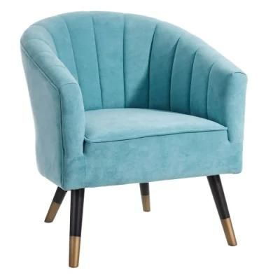 Living Room Armchair One Seater Couch Blue Velvet Accent Chair Sofa