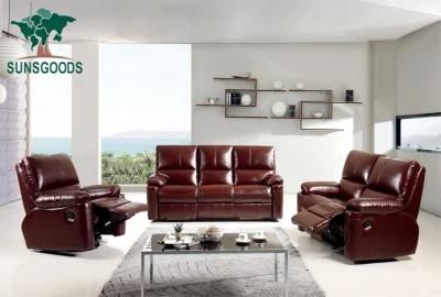 Wooden Frame Leisure Couch Design Living Room Furniture Genuine Leather Sectional Sofa Set