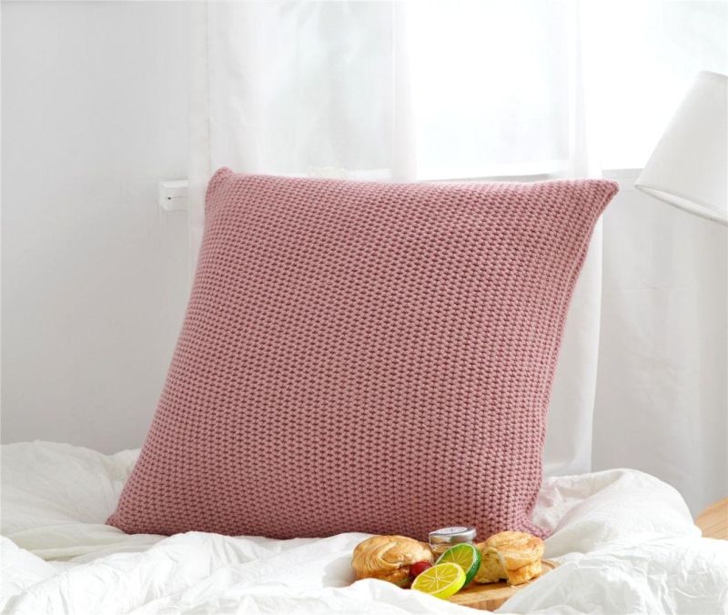 Solid Knitted Pillow Case Cushions for Home Decor Soft Decorative Solid Sofa Kp22