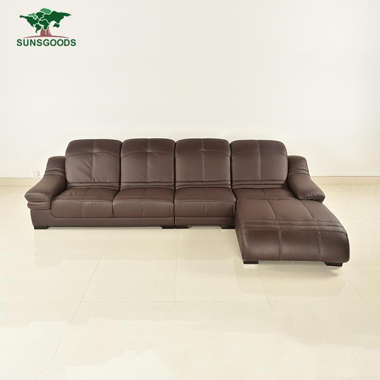 European Leisure Modern Living Room L Shape Sectional Genuine Leather Modular Chesterfield Corner Sofa Furniture