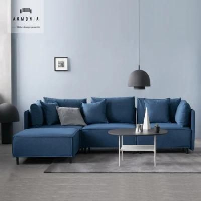 Living Room Furniture Famous Modern Design Top Metal Fabric Sofa