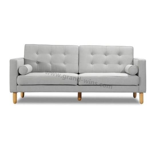 Wooden Fabric Loveseat Sofa for Home Hotel Living Room