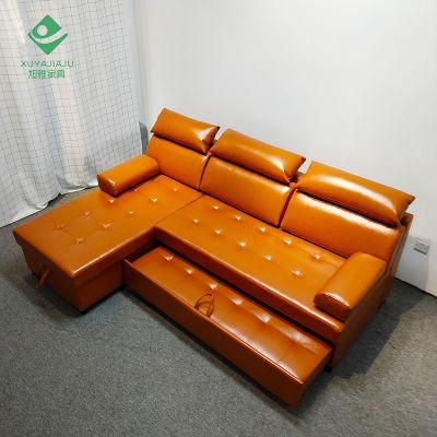 Lassical Living Room Sectional Couch Furniture Set L-Shape Genuine Leather Fabric Sofas