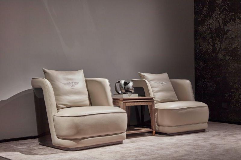 Newest Italian Style Design Leather Living Room Sofa Furniture Modern Luxury Home European Villa Sectional 1 2 3 Seater Sofa