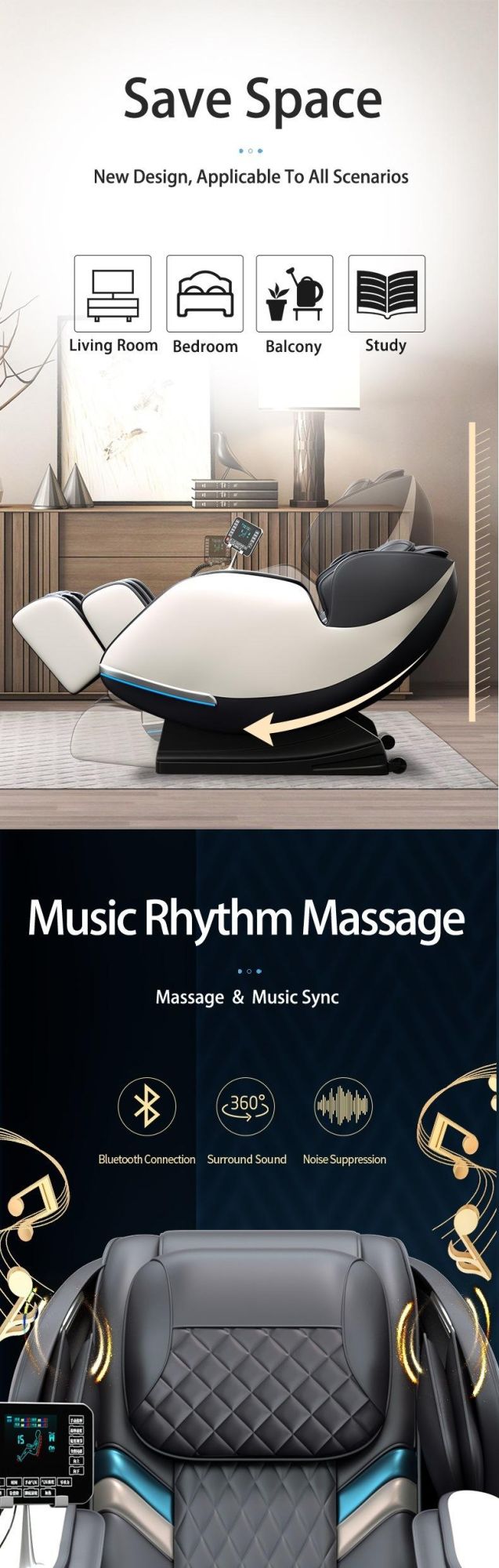 Hfr Full-Body Professional Designer Zero Gravity Shiatsu Armchair Massage Sofa
