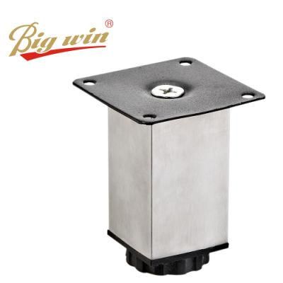 China Manufacturer Furniture Accessories Iron Chrome Furniture Square Classical Adjustable Leg TV Ark Leg Extemsions